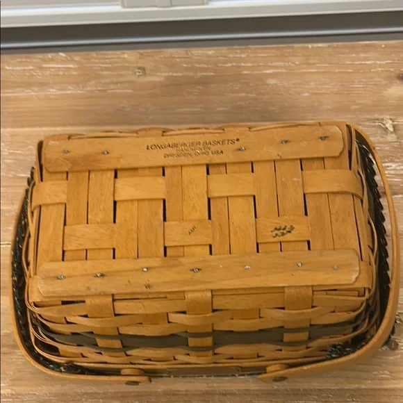 Longaberger Brown Holiday Cheer Basket with Green Liner - Picture 12 of 16